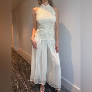 Chic Lace Cream Jumpsuit